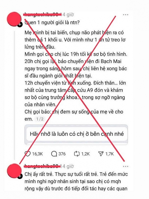 Mẹ ốm, con lên mạng “khoe” có quan hệ với bác sĩ ở Bệnh viện Bạch Mai… và cái kết