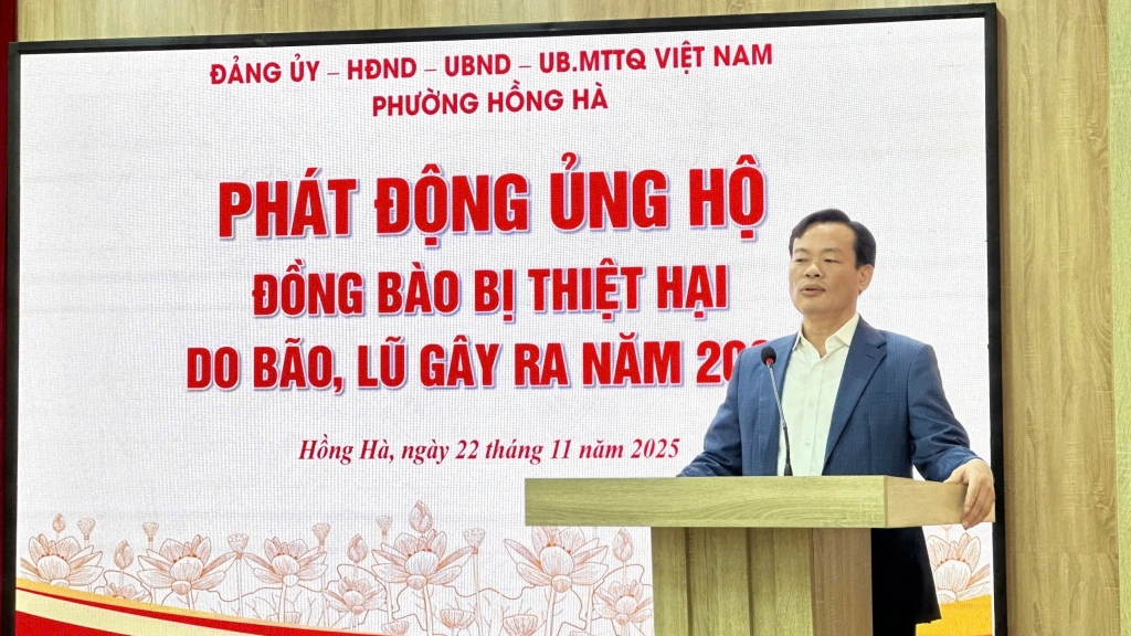 Phường Hồng Hà phát động ủng hộ đồng bào miền Trung, Tây Nguyên bị thiệt hại do bão lũ năm 2025
