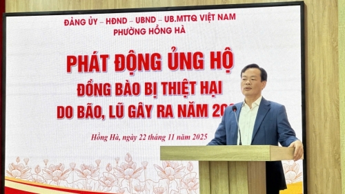Phường Hồng Hà phát động ủng hộ đồng bào miền Trung, Tây Nguyên bị thiệt hại do bão lũ năm 2025
