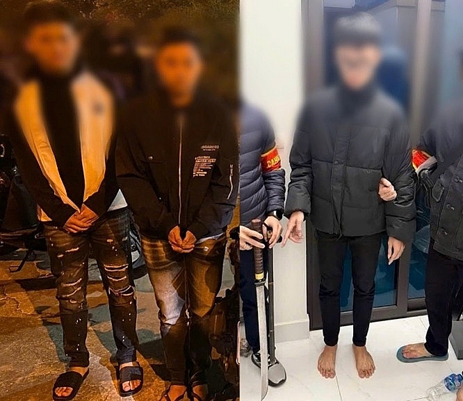 141 Hà Nội “chặn đứng” cặp đôi đi SH mang biển số giả và gậy ba khúc lúc nửa đêm