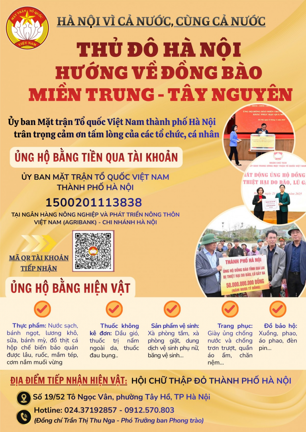 Hà Nội phát động ủng hộ đồng bào miền Trung, Tây Nguyên