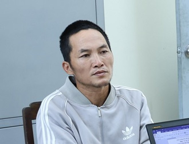 Đối tượng Tạ Văn Duyên tại cơ quan công an. Ảnh: CQCA