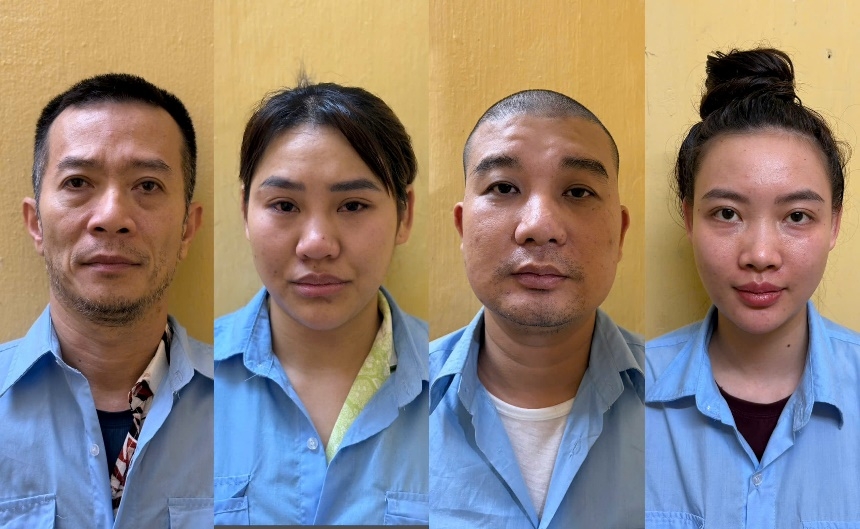 Các đối tượng bị bắt giữ. Ảnh: CQCA