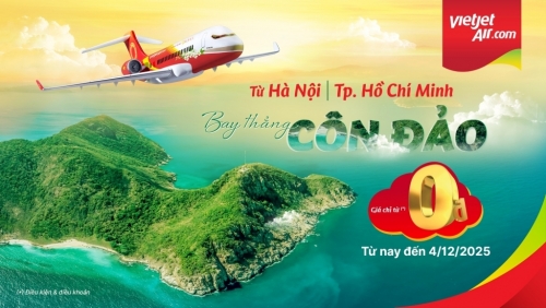 Bay Côn Đảo chỉ từ 0 đồng với “3 ngày vàng” siêu ưu đãi của Vietjet
