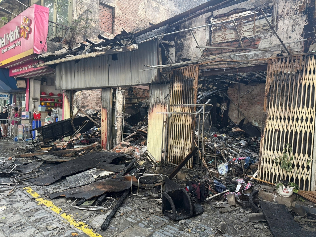 Hiện trường vụ cháy. Ảnh: CQCA Hiện trường vụ cháy. Ảnh: CQCA