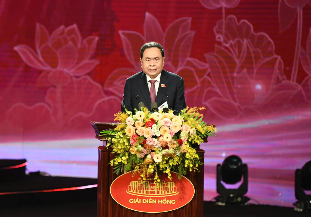 Chủ tịch Quốc hội Trần Thanh Mẫn phát biểu tại Lễ trao giải. Ảnh: Như Ý