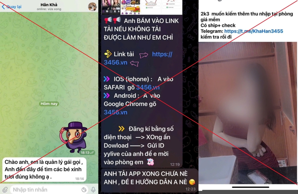 Cảnh giác dịch vụ “mại dâm online”. Ảnh: CQCA