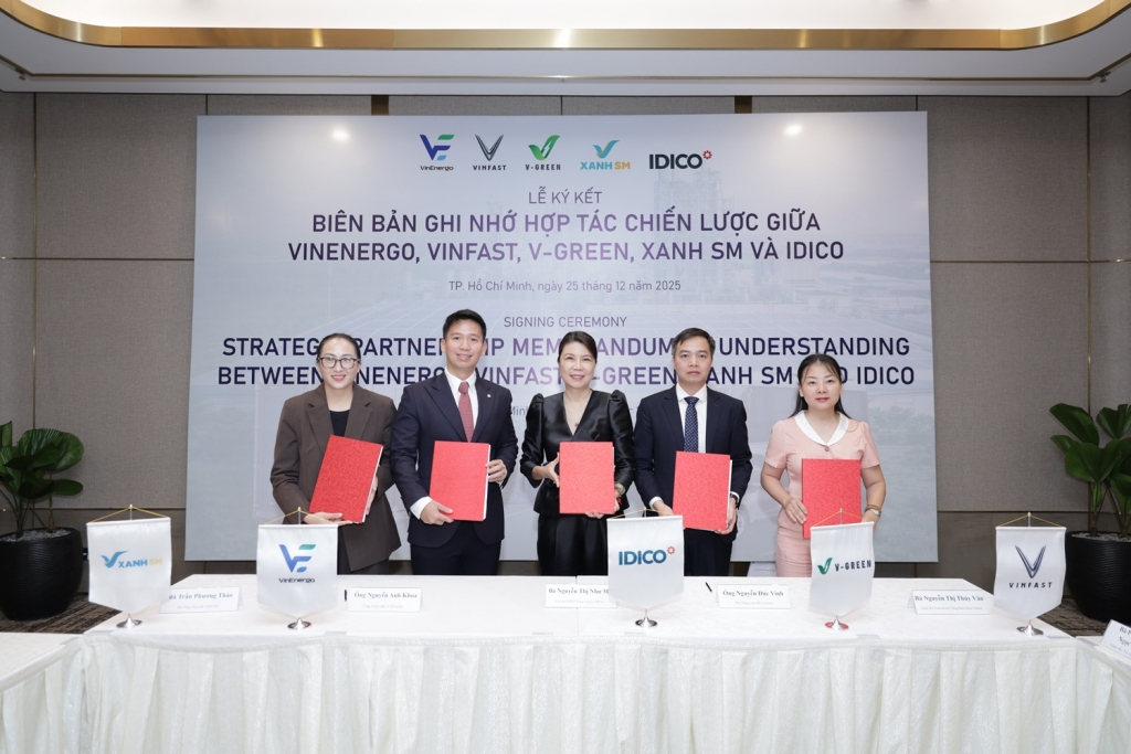 VinEnergo, VinFast, V-Green và Xanh SM hợp tác với IDICO “xanh hóa” các khu công nghiệp 