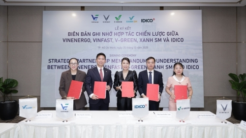 VinEnergo, VinFast, V-Green và Xanh SM hợp tác với IDICO “xanh hóa” các khu công nghiệp