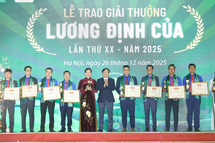 30 thanh niên nông thôn nhận Giải thưởng Lương Định Của năm 2025