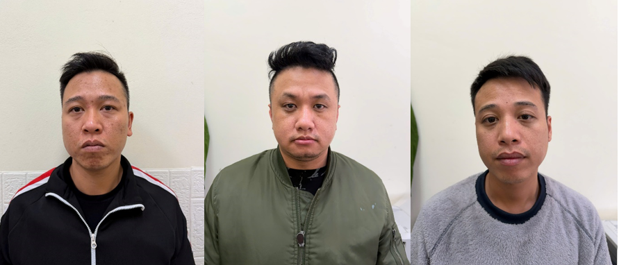 Các đối tượng bị bắt giữ. Ảnh: CQCA