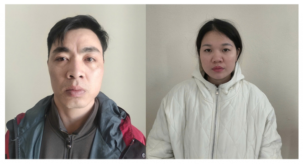 2 đối tượng Ngô Đức Quân và Bùi Thị Linh. Ảnh: CQCA 2 đối tượng Ngô Đức Quân và Bùi Thị Linh. Ảnh: CQCA