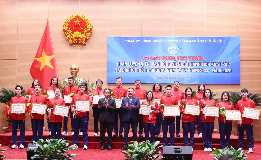 Hà Nội vinh danh vận động viên, huấn luyện viên đạt thành tích cao tại SEA Games 33