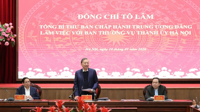 Tổng Bí thư Tô Lâm làm việc với Ban Thường vụ Thành ủy Hà Nội về định hướng quy hoạch Thủ đô tầm nhìn 100 năm và mô hình phát triển