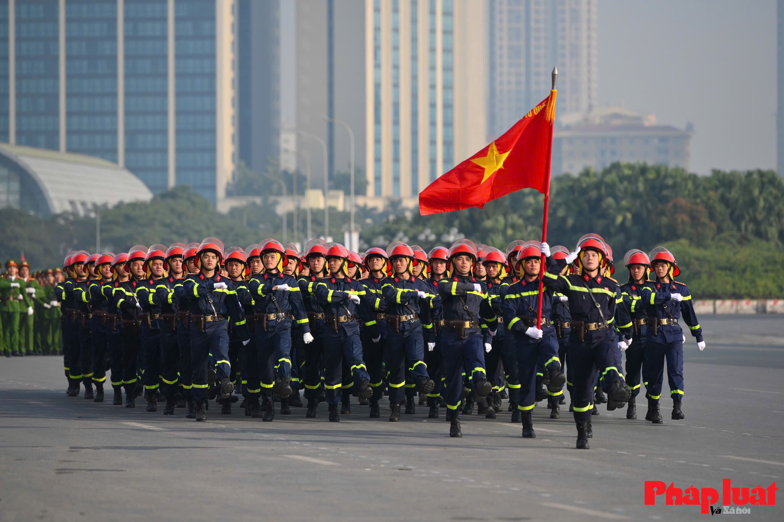 Toàn cảnh lực lượng Công an xuất quân bảo đảm an ninh Đại hội XIV của Đảng