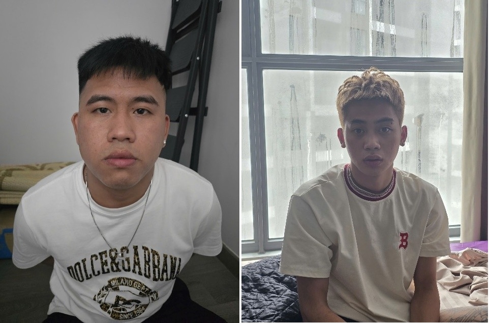 Hai đối tượng Hoàng Minh Tiệp và Phạm Thế Long. Ảnh: CQCA