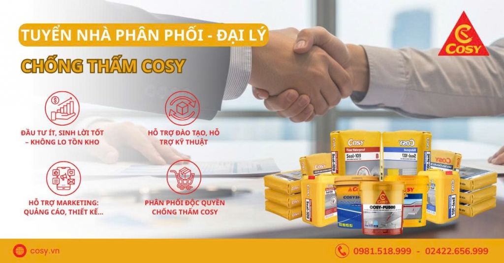 Thương hiệu chống thấm COSY mời hợp tác mở rộng hệ thống đại lý toàn quốc