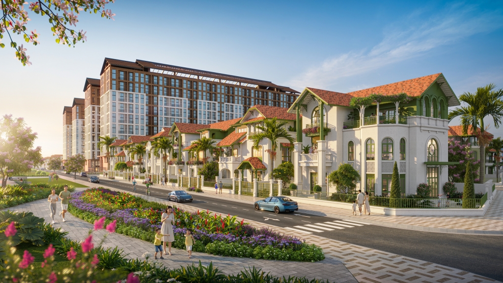 Quỹ nhà phố, biệt thự Flora Avenue thời thượng phía Nam thủ đô. (Ảnh phối cảnh: Sun Property)