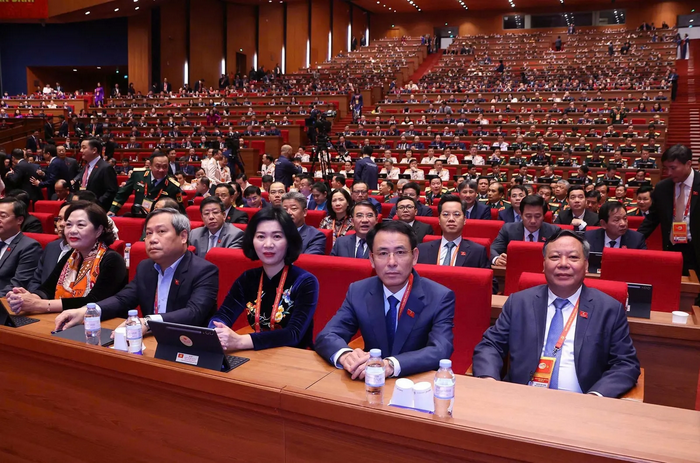 Các đại biểu Đoàn Đảng bộ thành phố Hà Nội tham dự Đại hội. Ảnh: Văn Điệp