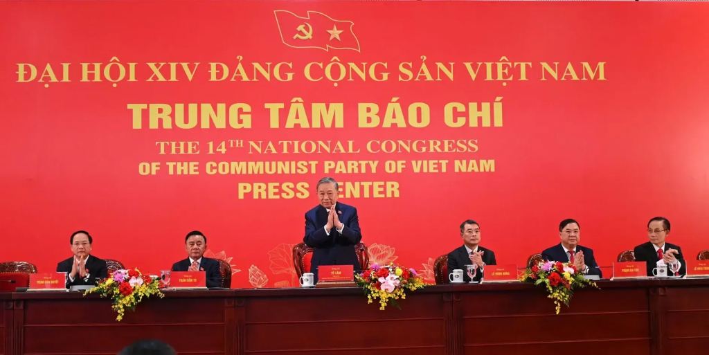 Tổng Bí thư Tô Lâm chủ trì họp báo quốc tế công bố kết quả Đại hội XIV của Đảng. 