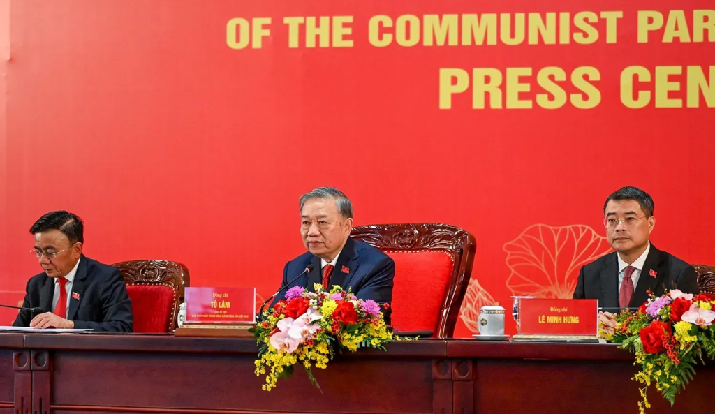 Tổng Bí thư Tô Lâm trả lời các câu hỏi của báo chí tại cuộc họp báo quốc tế. Ảnh: ĐH