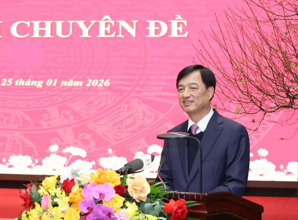 Ủy viên Bộ Chính trị, Bí thư Thành ủy Hà Nội Nguyễn Duy Ngọc phát biểu kết luận hội nghị.