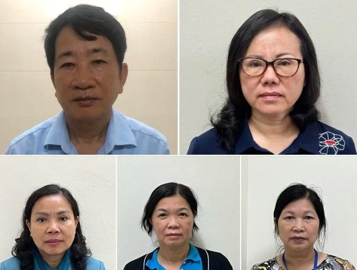 Các bị cáo trong vụ án. Ảnh Bộ Công an