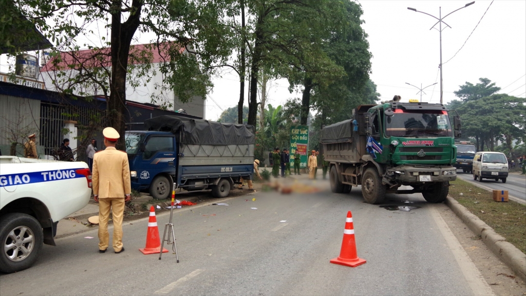 Hiện trường vụ tai nạn.