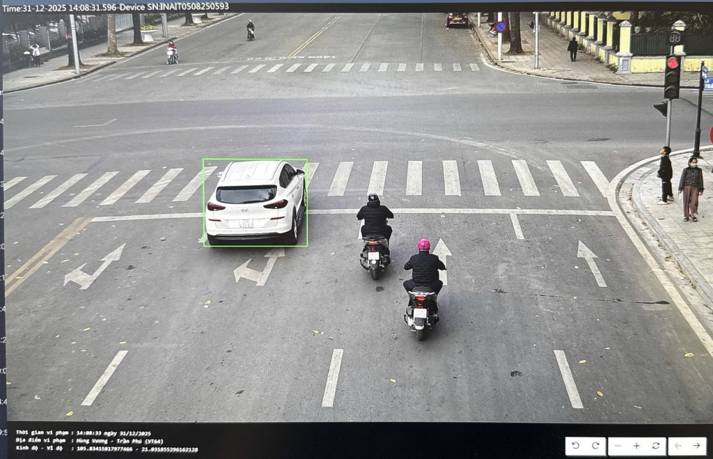 Vi phạm được phát hiện qua Camera AI.
