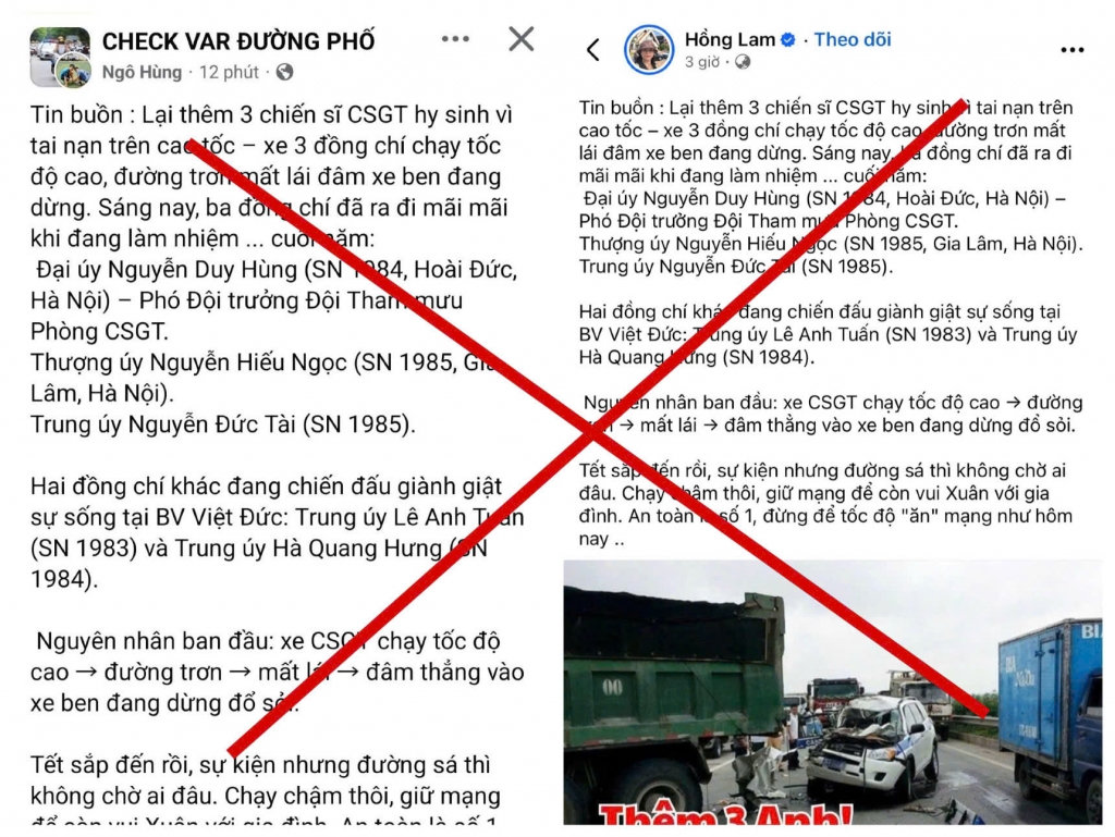 Thông tin sai sự thật đang tải trên mạng xã hội