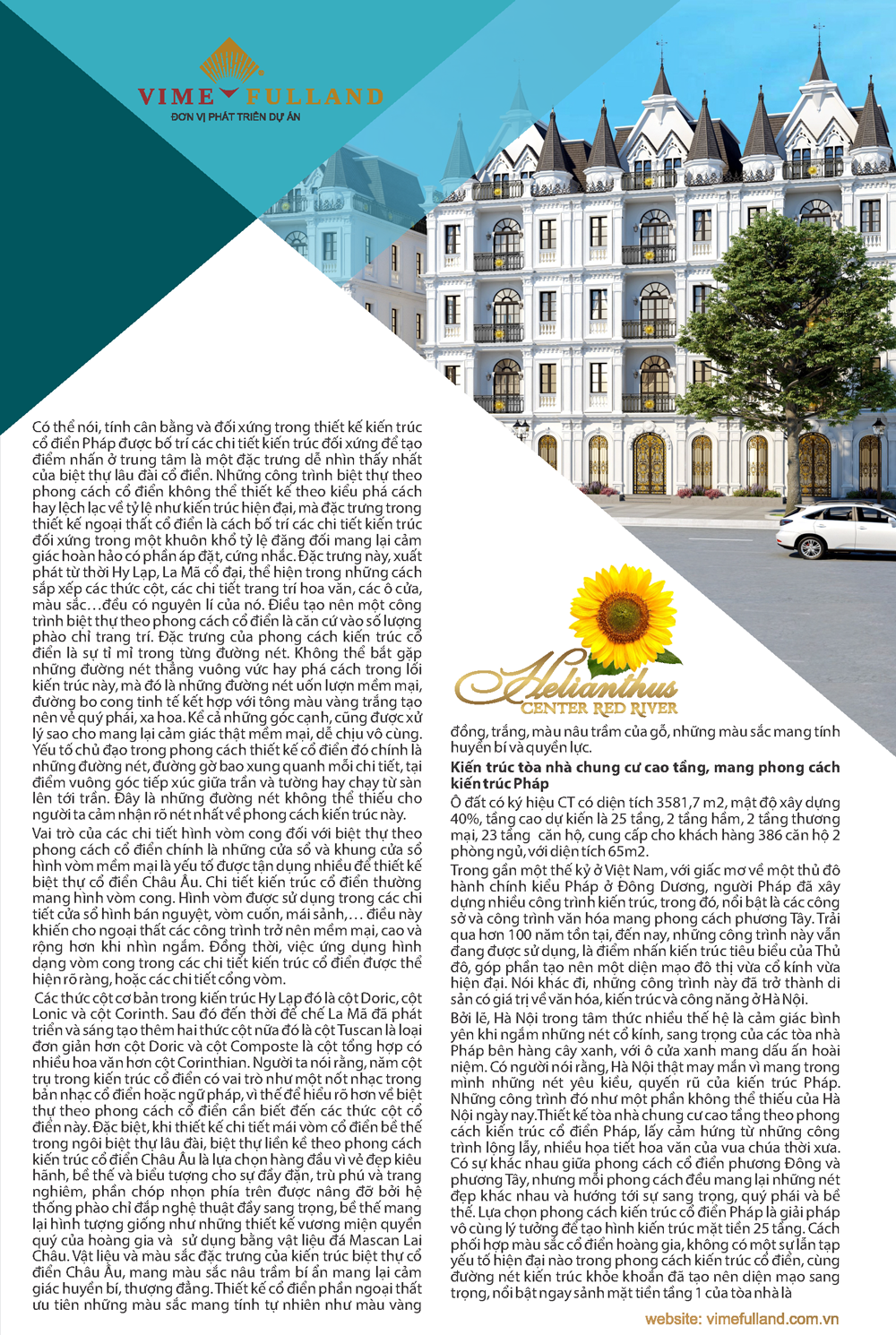 Vimefulland ra mắt dự án Helianthus Center Red River Hoa Hướng Dương, Hoa mặt trời rực rỡ