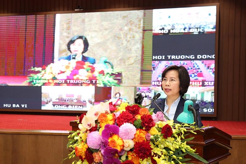 Trưởng Ban Tuyên giáo Thành ủy Hà Nội Bùi Huyền Mai. Ảnh: Thanh Hải