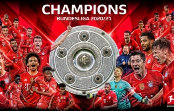 Bayern Munich chính thức trở thành nhà vô địch Bundesliga 2020-2021