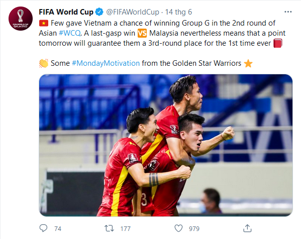 FIFA gửi lời chúc tới đội tuyển Việt Nam trước trận đấu với UAE