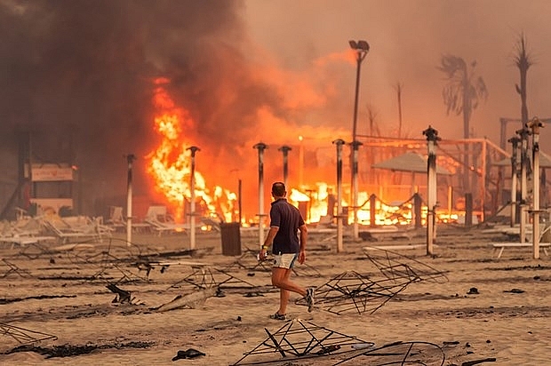 Cháy rừng nghiêm trọng tài Italia. Ảnh: Reuters