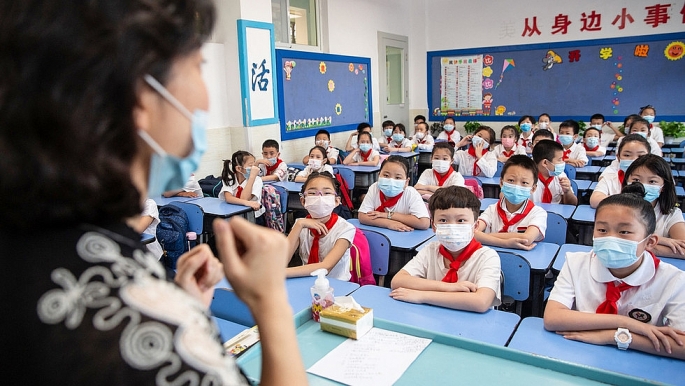 Một lớp học tại Trung Quốc. Ảnh: AFP