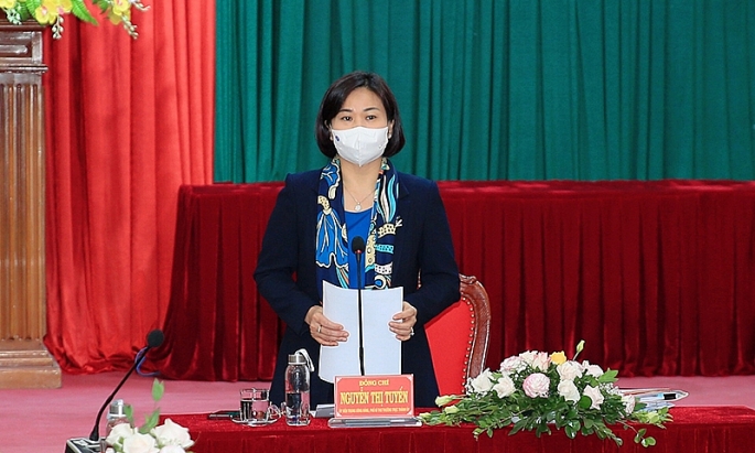  Phó Bí thư Thường trực Thành ủy Nguyễn Thị Tuyến phát biểu kết luận cuộc kiểm tra.