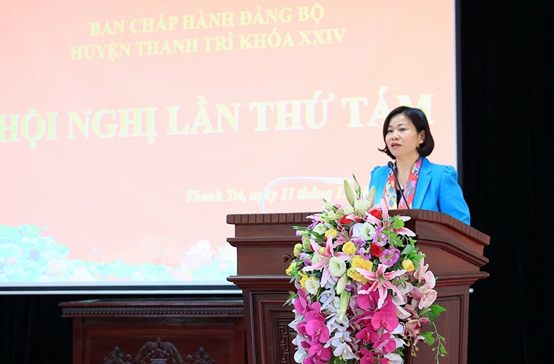  Phó Bí thư Thường trực Thành ủy Nguyễn Thị Tuyến phát biểu chỉ đạo tại hội nghị.