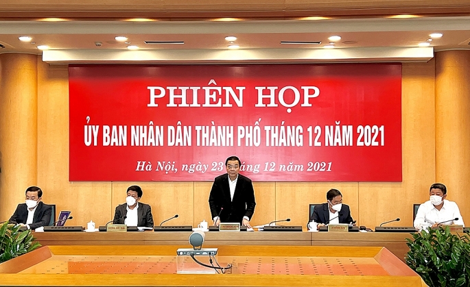 Chủ tịch UBND TP Hà Nội Chu Ngọc Anh chủ trì phiên họp. 