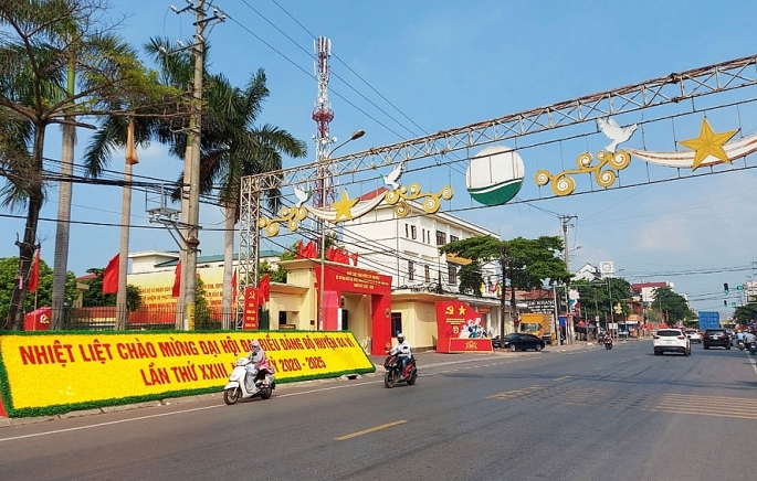 Một góc nông thôn mới tại thị trấn Tây Đằng, huyện Ba Vì, Hà Nội.