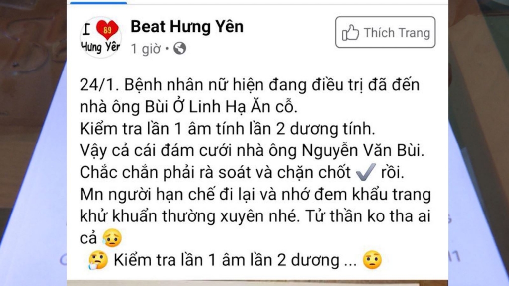 Triệu tập, xử lý 3 trường hợp đăng tin không đúng sự thật về dịch bệnh Covid-19