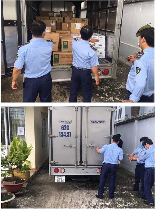 Hàng ngàn chai Đội quản lý thị trường số 6, thị trấn Tân Phú, huyện Tân Phú, tỉnh Đồng Nai  bắt giữ