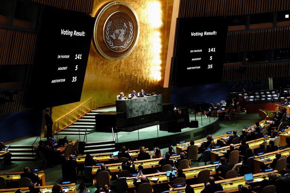 Đại hội đồng Liên hợp quốc kêu gọi Nga rút quân khỏi Ukraine