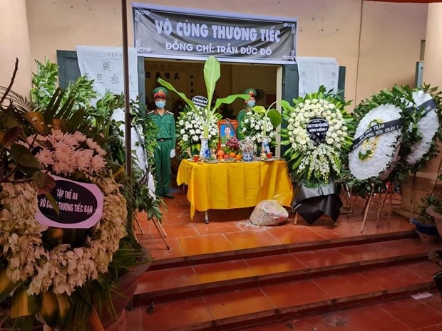 Lễ tang quân nhân Trần Đức Đô. (Ảnh: PV/Vietnam+)