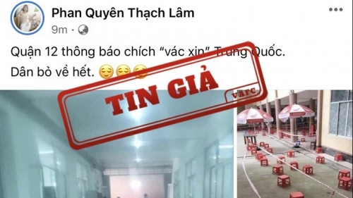 Thông tin "tiêm vắc xin Trung Quốc, người dân bỏ về hết" là tin giả