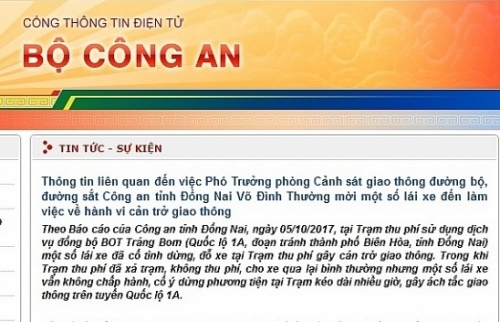 Thông tin chính thức về việc bổ nhiệm Phó Trưởng phòng CSGT Công an tỉnh Đồng Nai