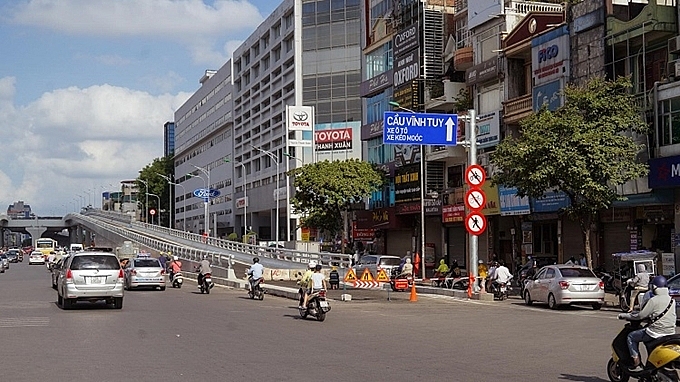 ha noi chinh thuc thong xe duong vanh dai 2 doan nga tu so nga tu vong