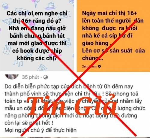 3 người tung tin “TP Vinh thực hiện Chỉ thị 16+”  bị phạt 25 triệu đồng