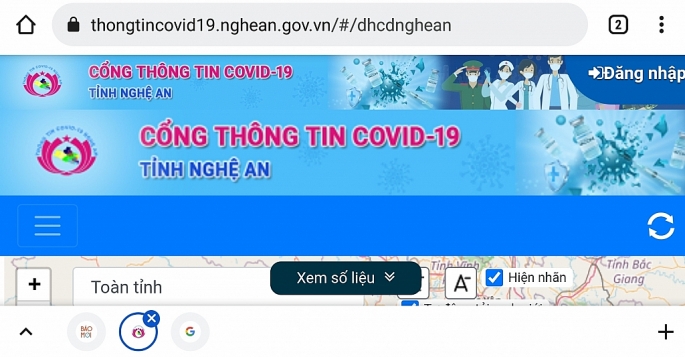Nghệ An: Cổng thông tin Covid-19 chính thức đưa vào hoạt động