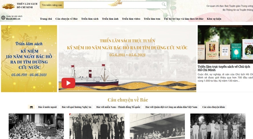 Triển lãm sách trực tuyến kỷ niệm 110 năm ngày Bác Hồ ra đi tìm đường cứu nước